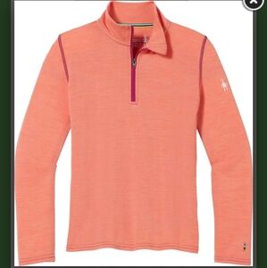 Smartwool Kids Merino Wool Zip Orange Pink Sunset